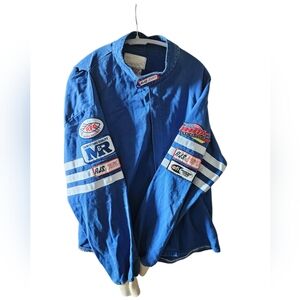 Vintage Racing Jacket with Patches - Blue Large CL0044